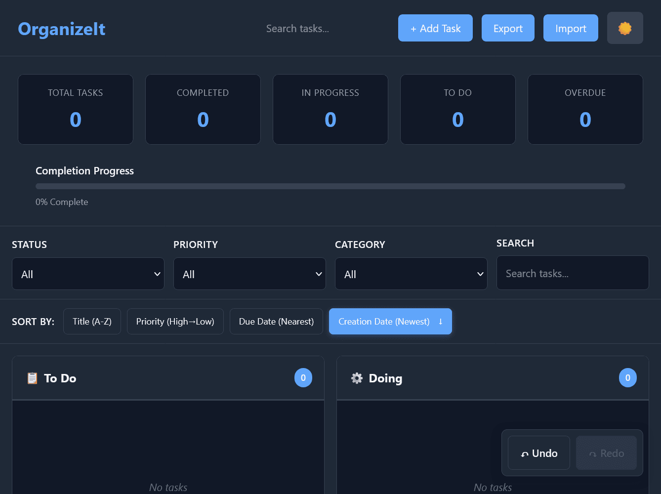 OrganizeIt - Todo List App
